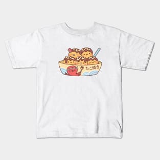 Cute Japanese Food Takoyaki Octopus Balls Kids T-Shirt